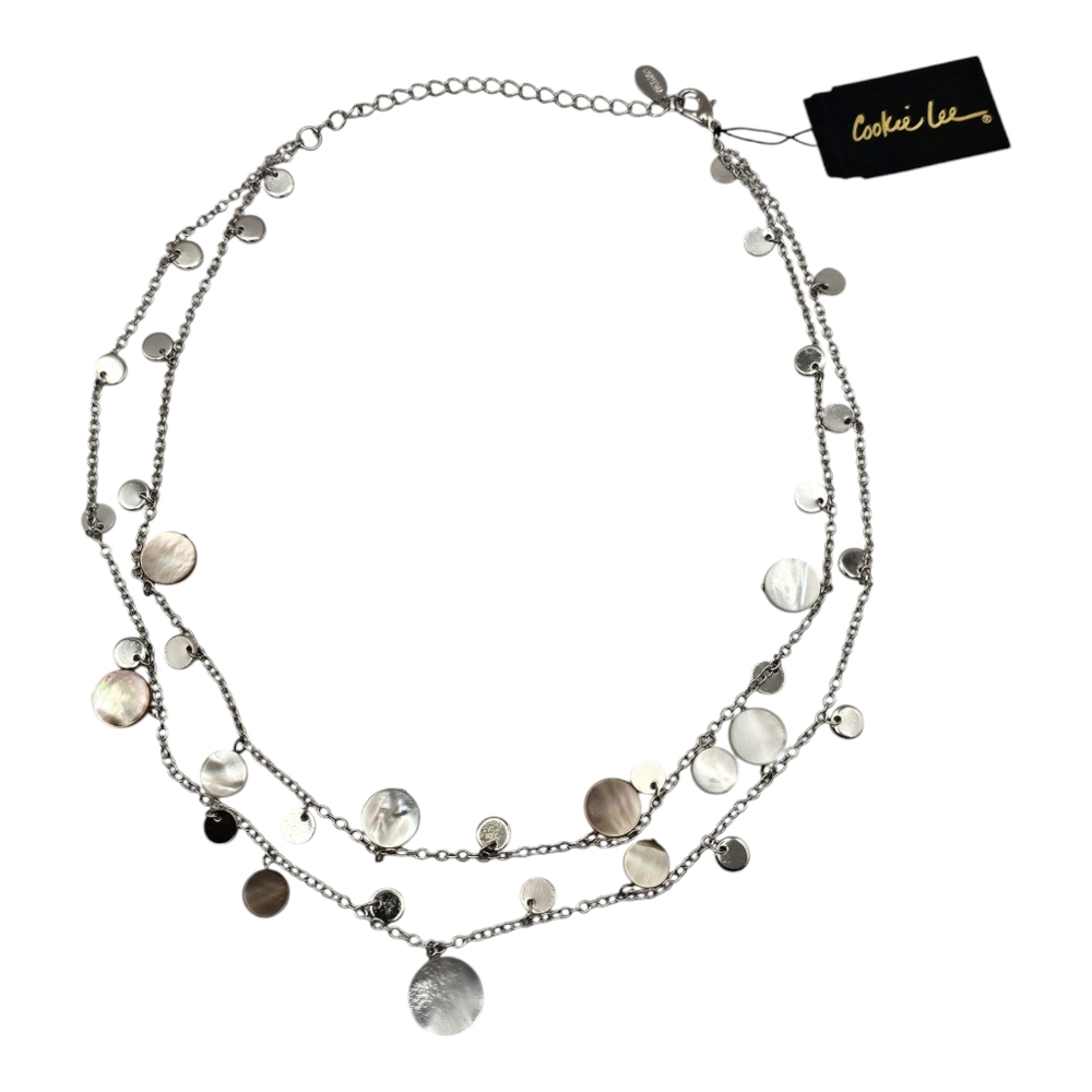 Cookie Lee Genuine Circular Disc Shell Necklace‎ NWT